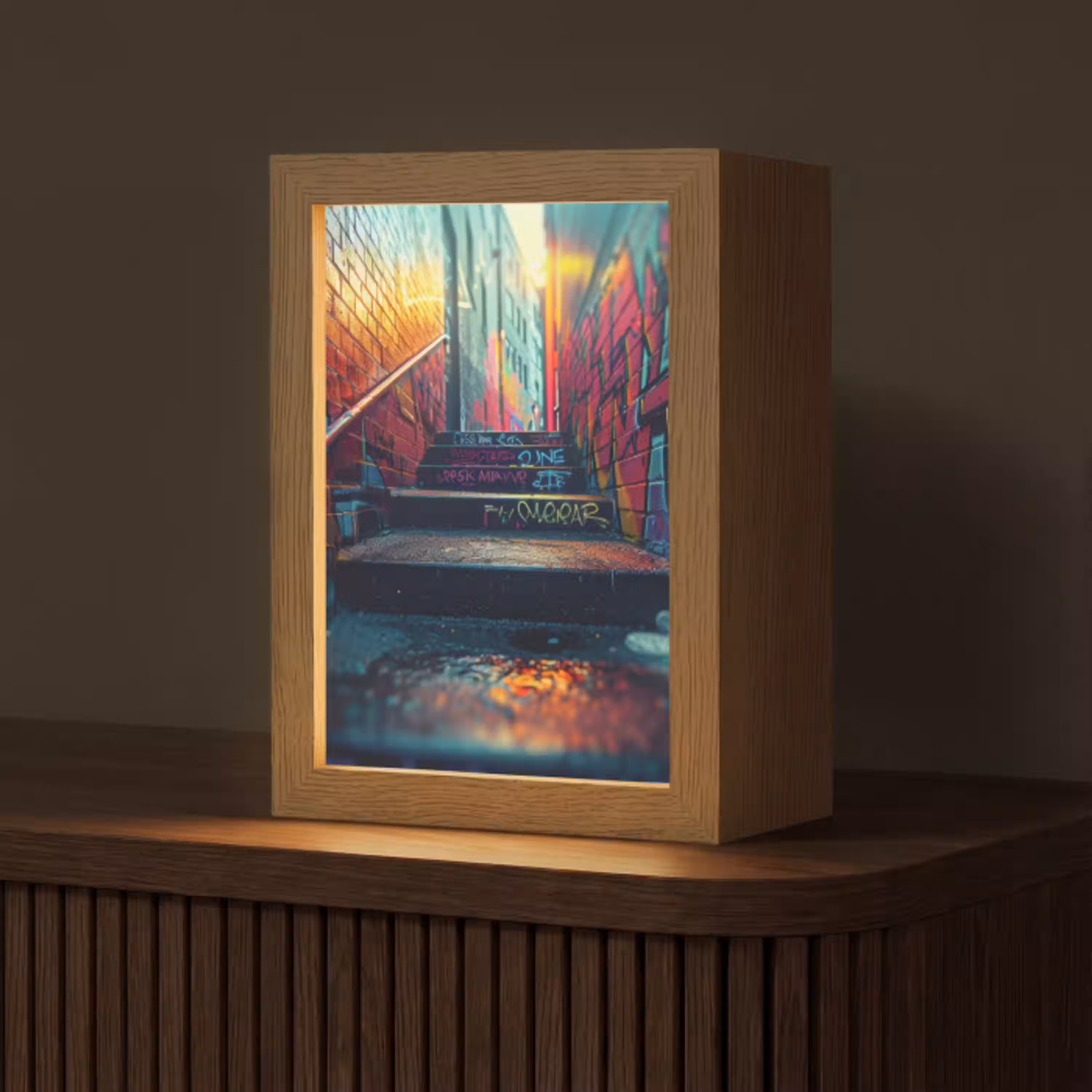 Architectuur - Neon - Trap - Graffiti Light Box met kabel (Tafellamp) klein -z3d_website