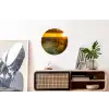 Zon - Strand - Duin - Horizon - Gras - Pad - Oranje Wandcirkel aluminium klein -kantoor