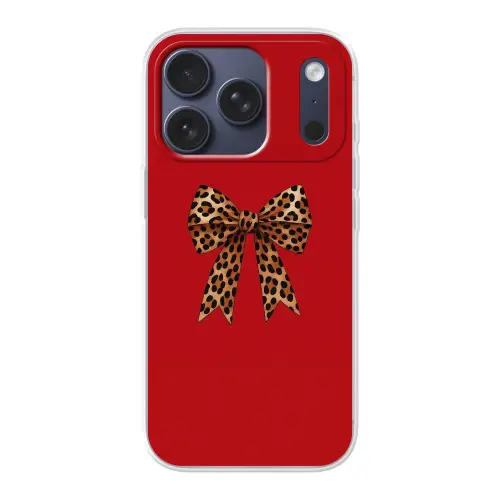 Strik - Sierlijk - Panter - Rood Telefoonhoesje iPhone 17 Pro klein -3d