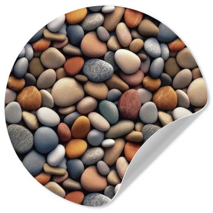 Kleuren - Matte - Stenen Wandcirkel behangsticker klein 186 -3d