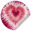 Hartvorm - Roze - Tie dye Wandcirkel behangsticker klein -3d