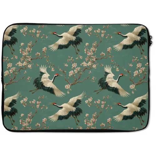 Kersenbloesem - Kraamvogels - Groen laptophoes neopreen klein 279 -zkaufland3dotto