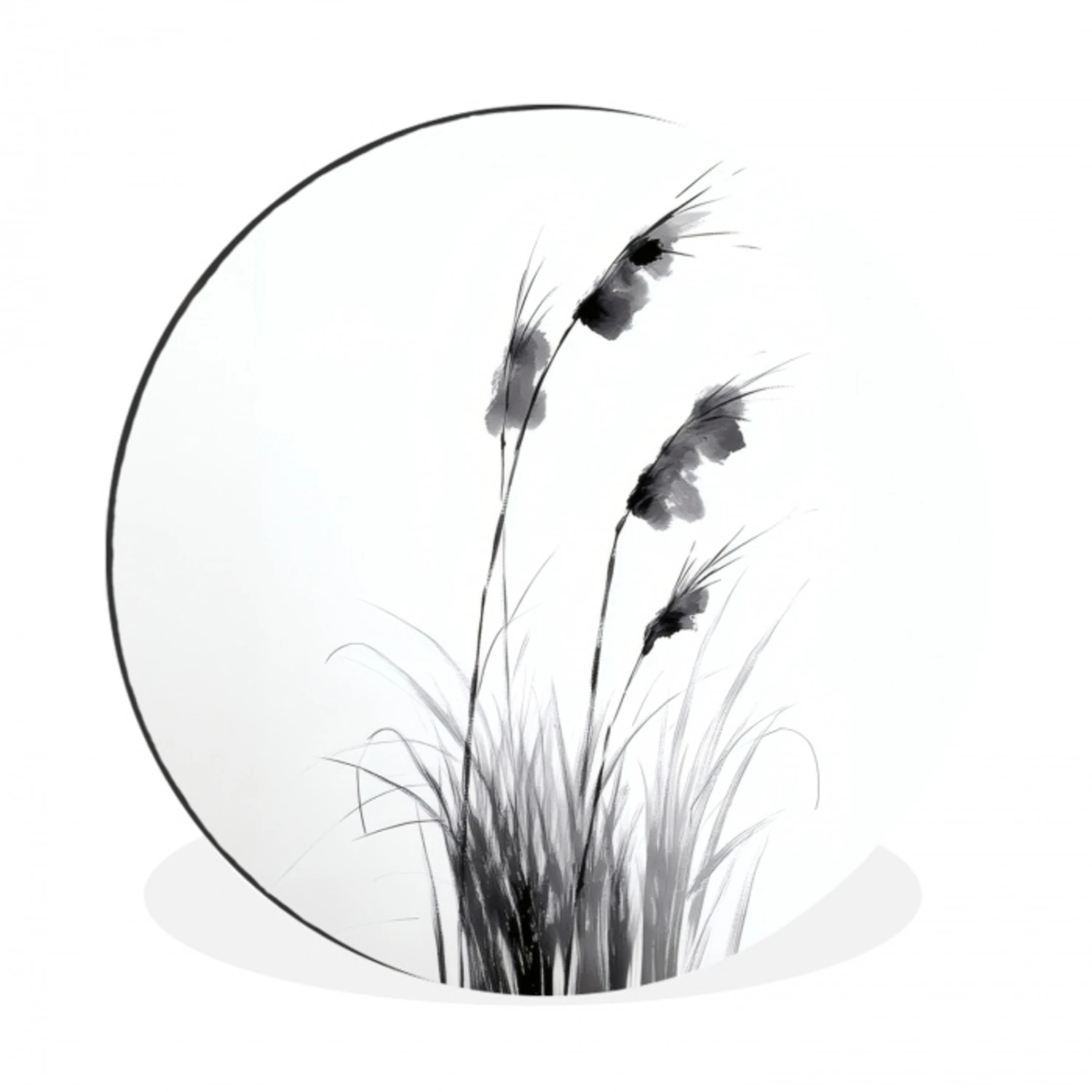 Minimalistisch - Stelen - Wit Wandcirkel aluminium klein -3d