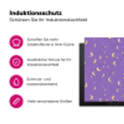 Manen - Sterren - Paars Inductie beschermer vinyl 3mm klein 276 -zzzzzzz-lf-ups