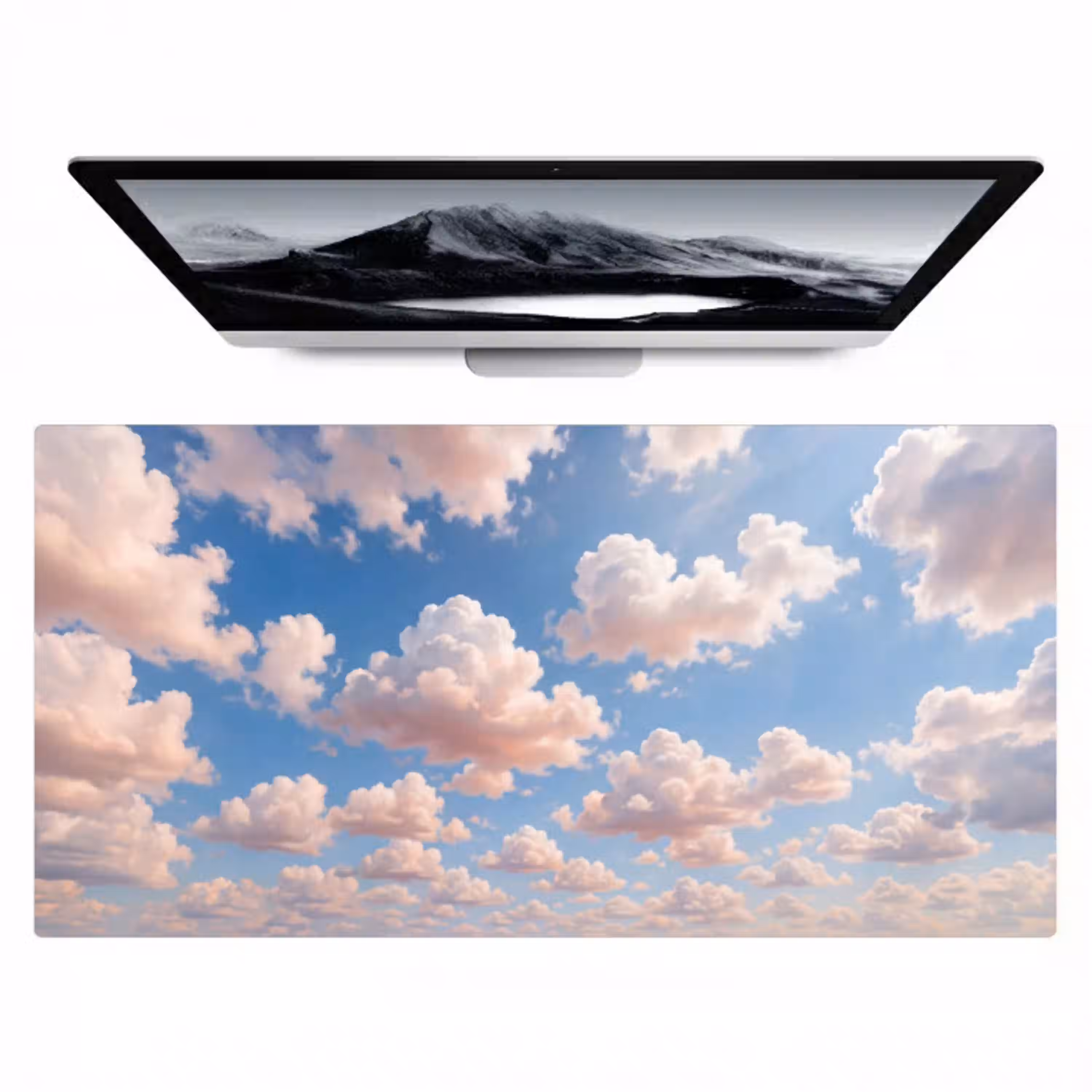 Wolken - Hemel - Natuur - Licht - Blauw Muismat XXL klein -zzz3d