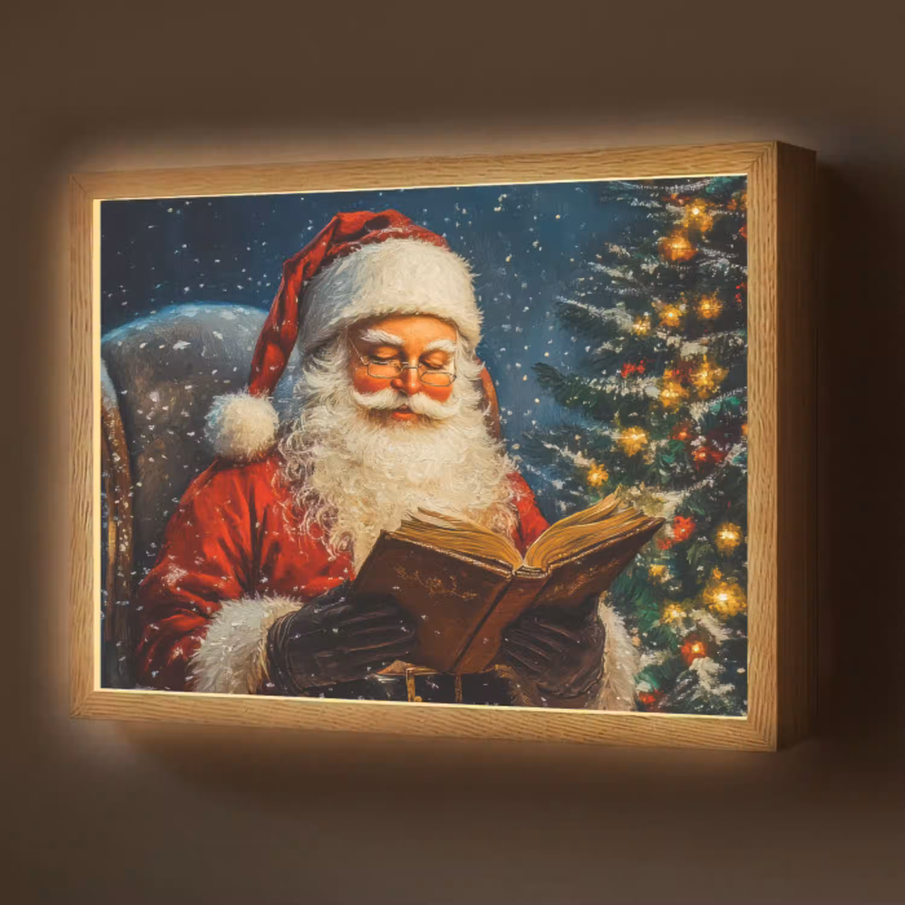 Kerstman - Kerst - Winter - Kerstboom Light Box met batterij (Wandlamp) middel -z3d_website