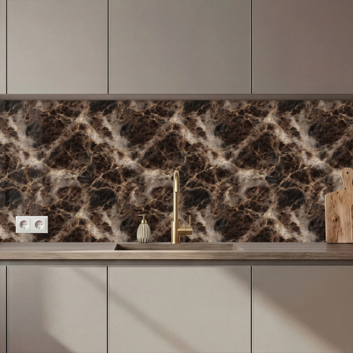 Bruin - Goud - Marmer keuken achterwand 2 middel 871 zz_3dshopping