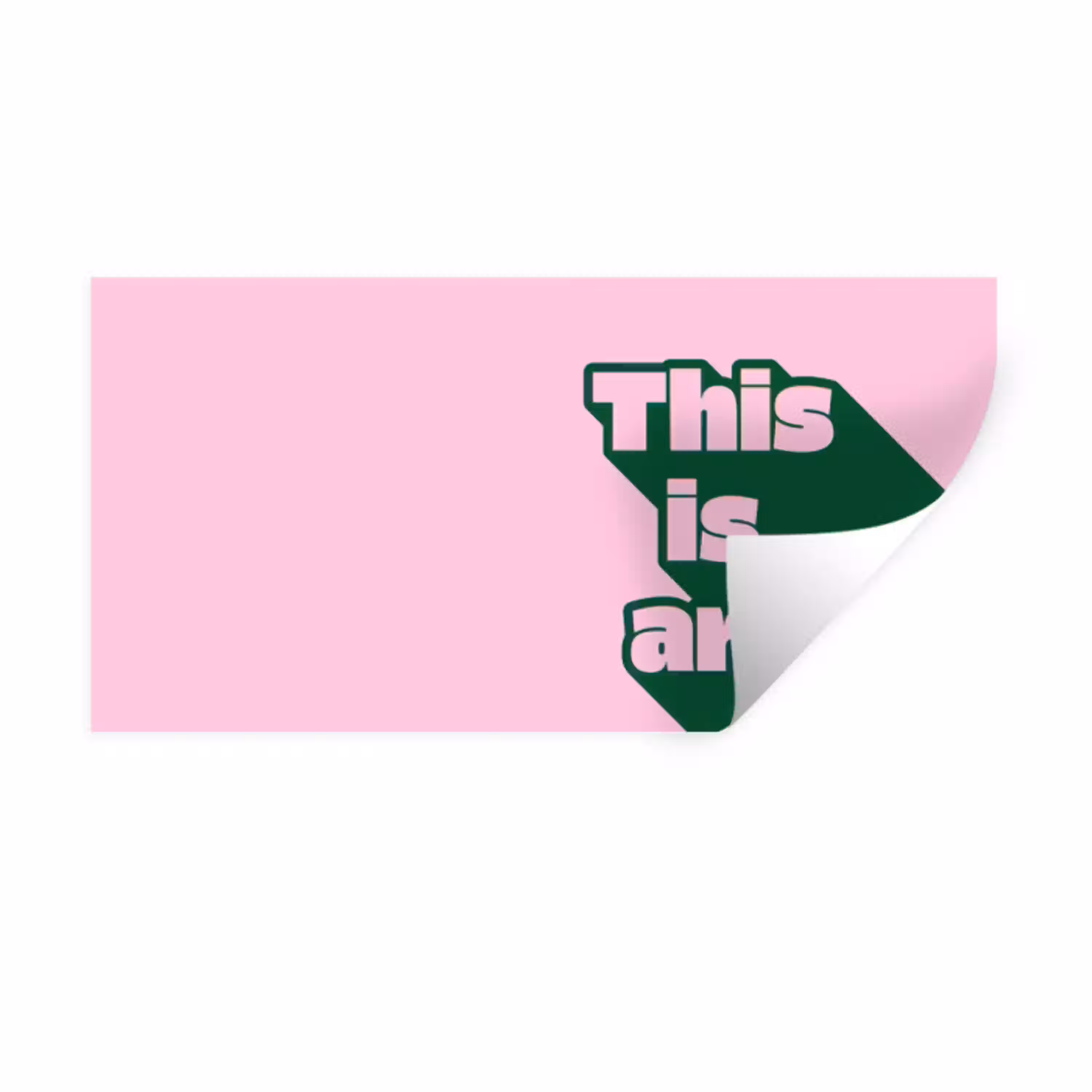 Groen - Tekst - This is art - Roze Muursticker klein -3d