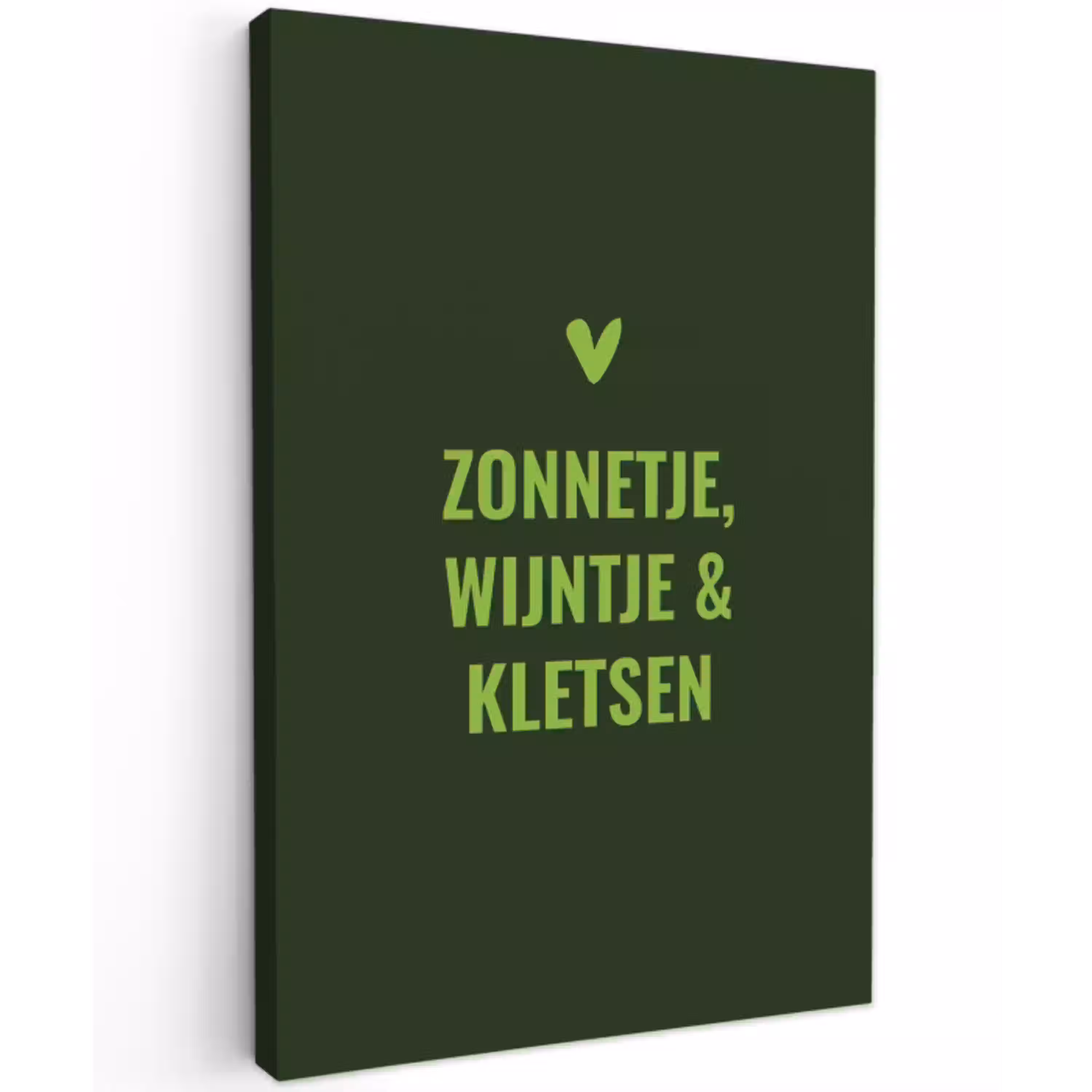 Donkergroen - Quote - Zon - Zomer canvas 2cm klein -z3d