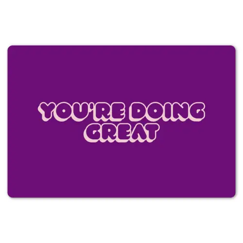 You're doing great - Paars - Bubble letters Placemat vinyl groot -zzsfeer1_Kitchenyeah-website