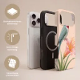 Vogel - Bloem - Natuur - Roze Toughcase MagSafe Apple iPhone 17 Pro Max klein -USP_Lagen_NL