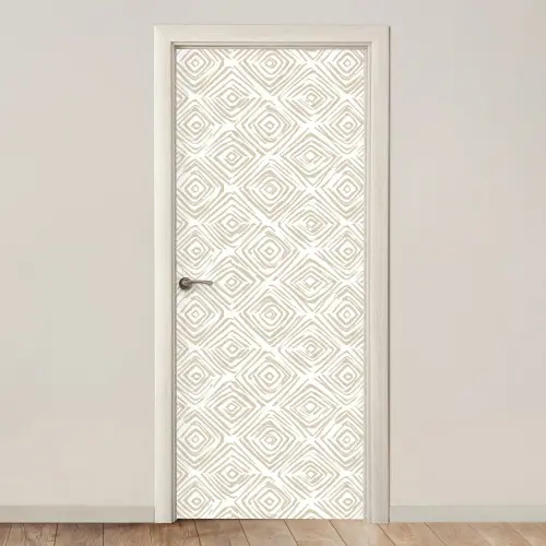 Abstract - Ruit - Beige deurposter klein 289 -3d_beige