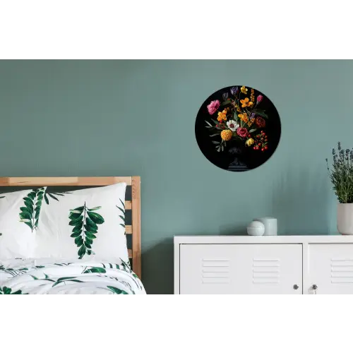 Sierlijk - Boeket - Bladeren Wandcirkel aluminium klein -slaapkamer