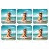 Zeewater - Hond - Golden retriever - Zonnebril onderzetter kurk middel -3d