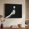 Golfbal - Zwart - Wit Textielframe zwart klein -sfeer3