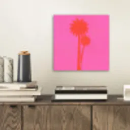 Palmbomen - Modern - Roze aluminium wit klein -sfeer1
