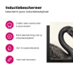 Zwanen - Hartvorm - Dieren Inductie beschermer vinyl 3mm klein -wsfeer2_website