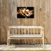 Bloemen - Goud - Graffiti - Zwart - Abstract Tuinposter op houten frame 2 cm dik klein -sfeer4