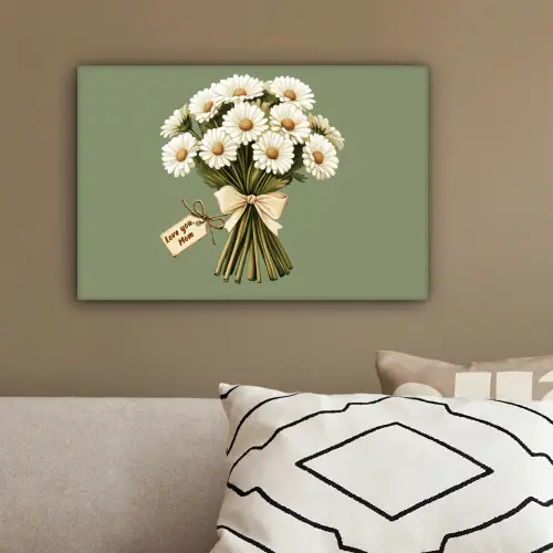 Lint - Boeket - Groen - Quote canvas 2cm klein -sfeer3