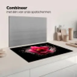 Bloemen - Roze - Water - Zwart - Botanisch - Natuur Inductie beschermer vinyl 3mm klein -wsfeer7_website