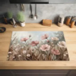 Bloemen - Botanisch - Schilderij - Pastel - Rustiek Inductie beschermer vinyl 3mm klein -sfeer5