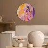 Abstract - Portret - Vrouw - Kleurrijk Akoestische PET Vilt - Rond klein -sfeer1