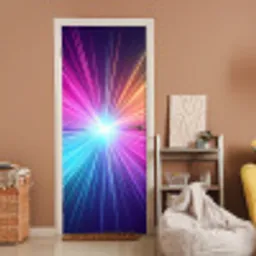 Abstract - Light - Burst - Modern - Colorful deurposter klein -sfeer1
