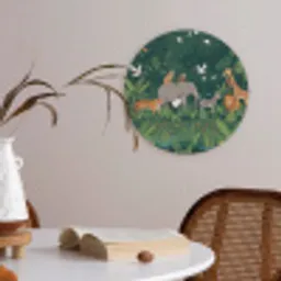 Tropisch - Jungle -  Groen Akoestische PET Vilt - Rond klein -sfeer3