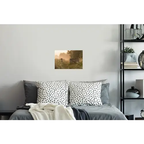 Hek - Natuur - Mist - Veld Muursticker klein -slaapkamer