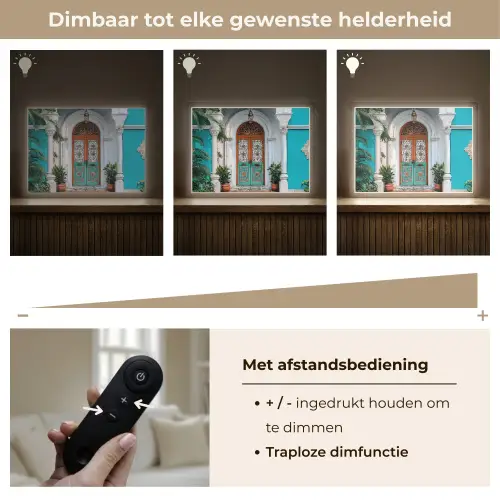 Zuilen - Sierlijke - Deur - Blauw Light Box met batterij (Wandlamp) middel -USP_dimbaarNL