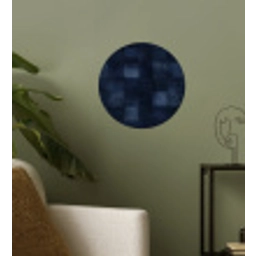 Patroon - Ruit - Marineblauw Wandcirkel behangsticker klein 186 -sfeer2