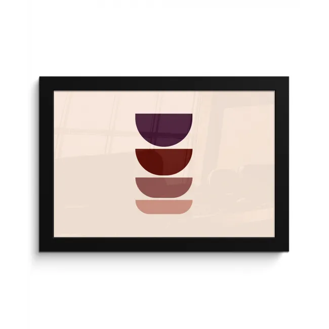 Harmonieus - Symmetrisch - Rood fotolijst zwart zonder passe partout klein -3d