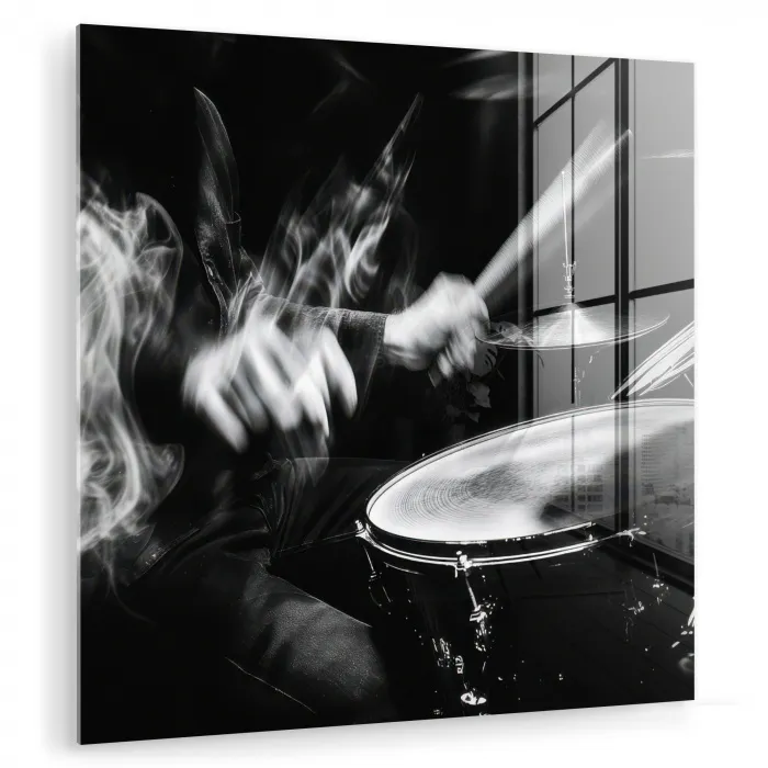 Drummer - Zwart - Drumstel plexiglas 5mm klein -zzzproduct_nieuw