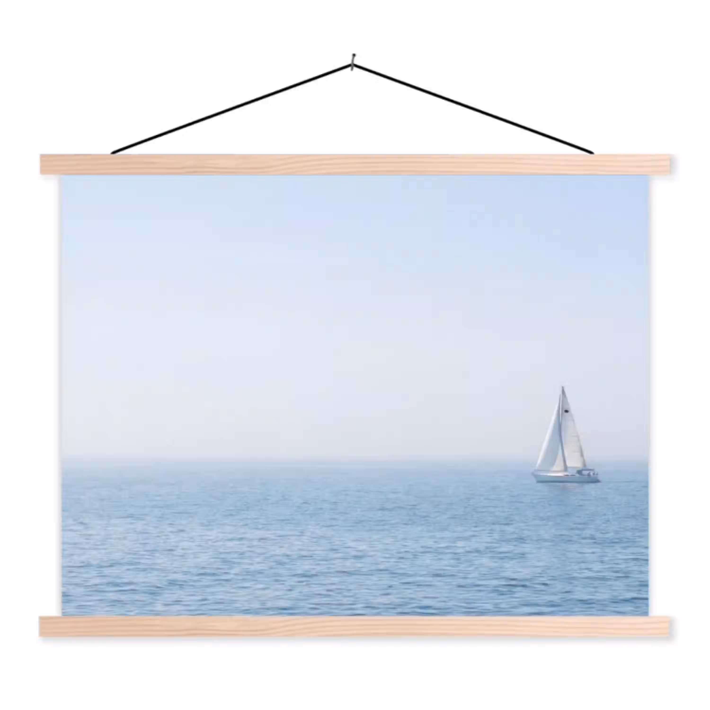 Horizon - Zeilboot - Zee textielposter latten blank klein -3d