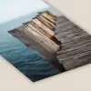 Houten steiger - Helderblauwe lucht fotolijst zwart zonder passe partout klein -zsfeer6