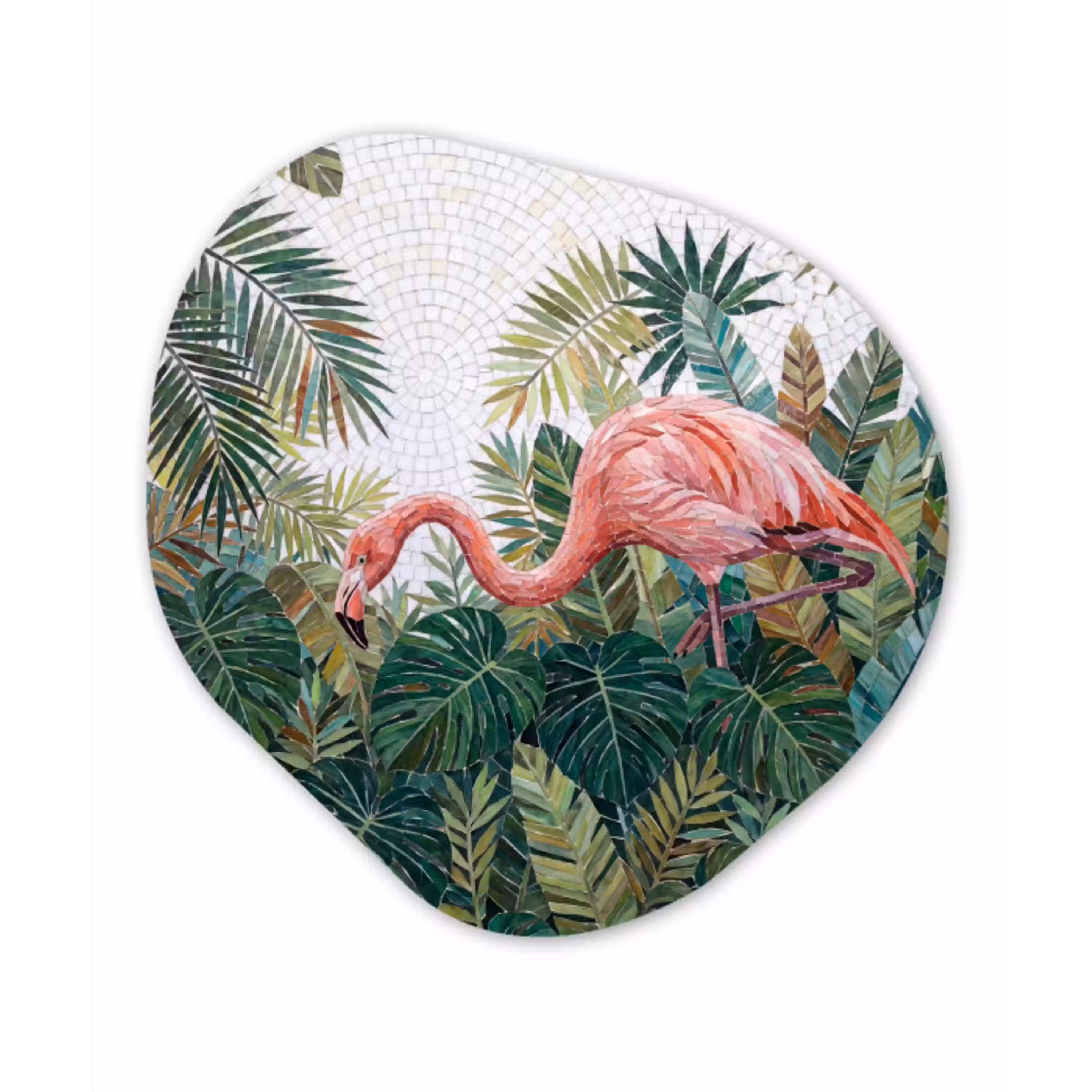 Natuur - Bladeren - Abstract - Groen - Vogel Wandcirkel Organisch Forex 3mm klein -3d