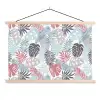 Bladeren - Tropical - Pastel - Jungle textielposter latten blank klein -3d