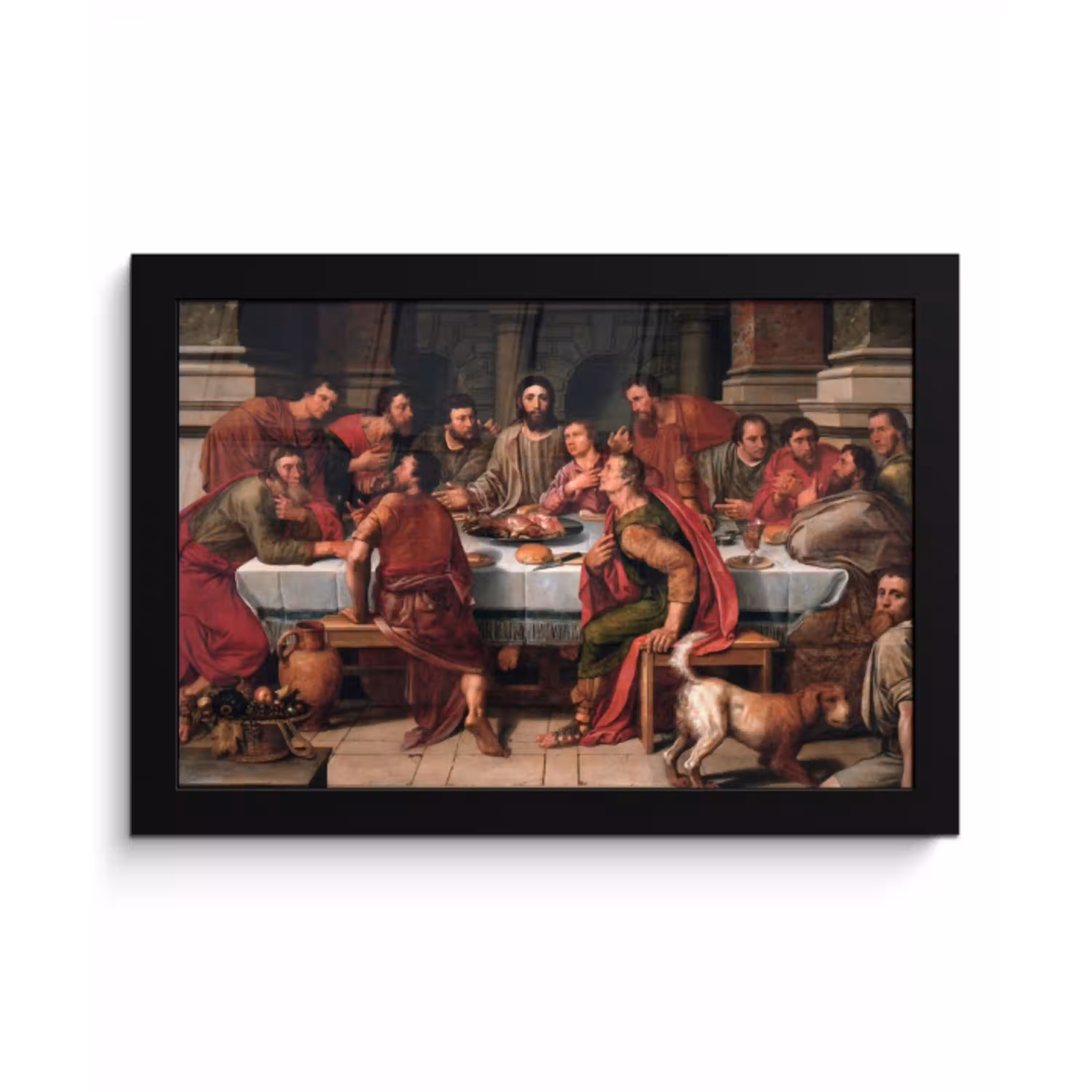 Het laatste avondmaal - Schilderij van Willem Key fotolijst zwart zonder passe partout klein -3d