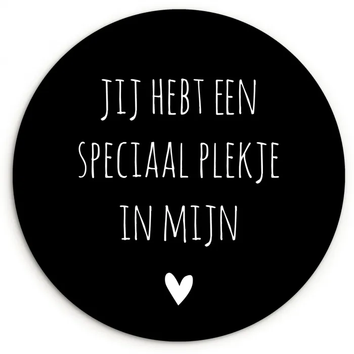 Een speciaal plekje in mijn hart - Quotes - Spreuken Wandcirkel kunststof plaat 5mm dik klein -3d