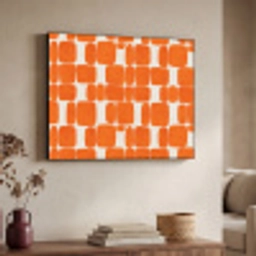 Patroon - Retro - Oranje Textielframe zwart klein 947 -sfeer3