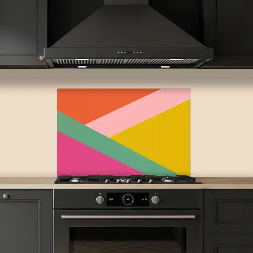 Driehoeken - Kleurrijk - Abstract keuken achterwand spatscherm klein -sfeer1