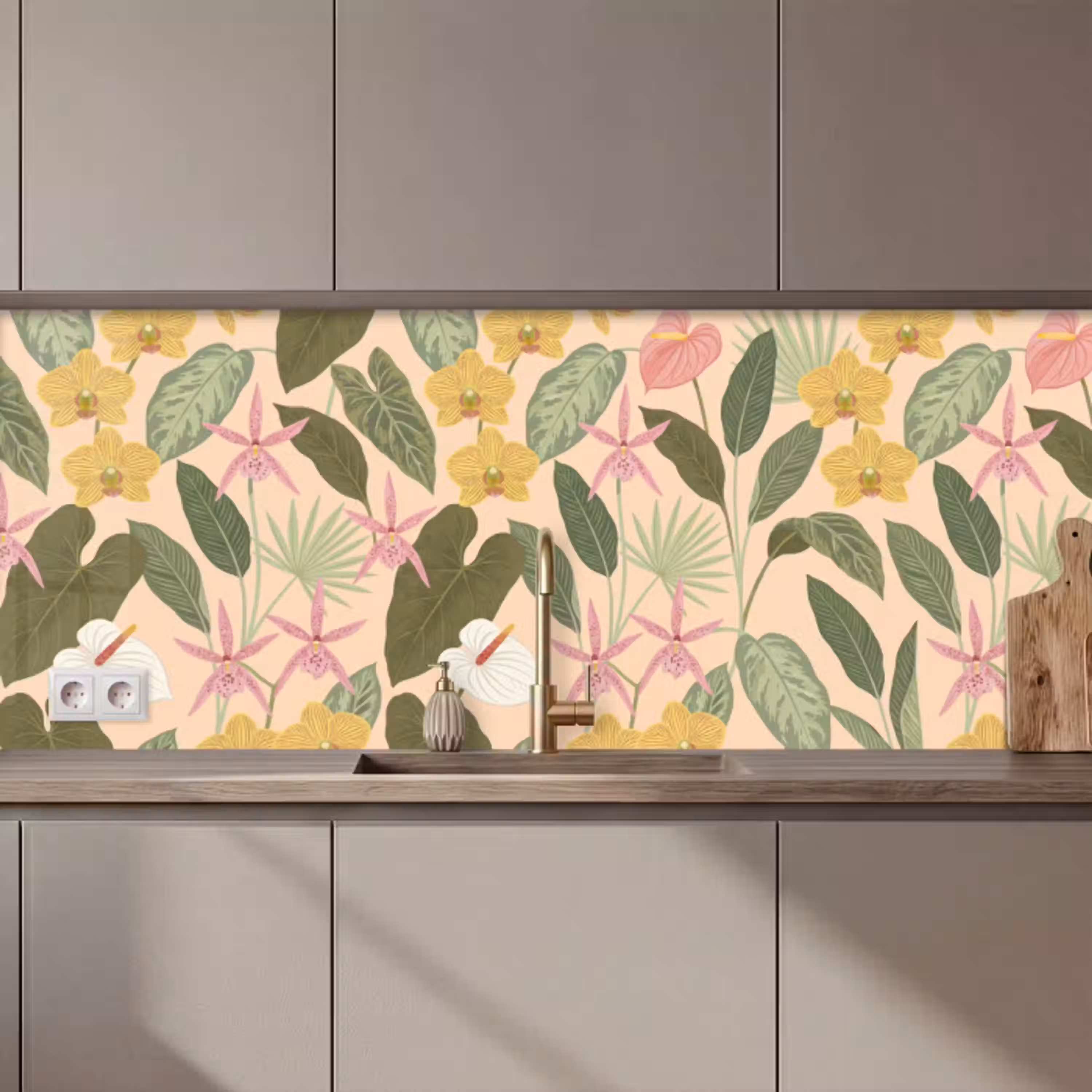 Patroon - Bloemen - Kleurrijk keuken achterwand 2 middel zz_3dshopping