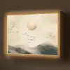 Landschap - Japandi - vogel Light Box met batterij (Wandlamp) middel -z3d_website