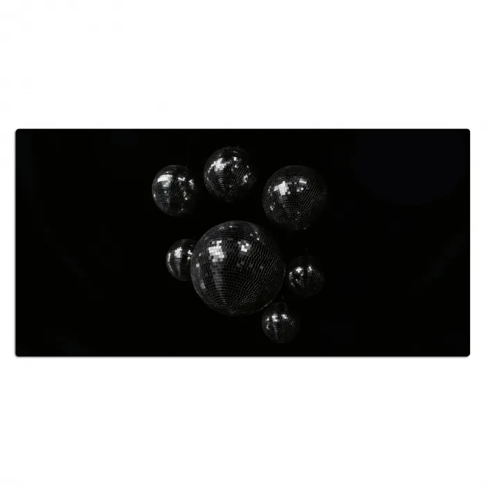 Discoballen - Minimalistisch - Zwart Muismat XXL klein -3d_leeg