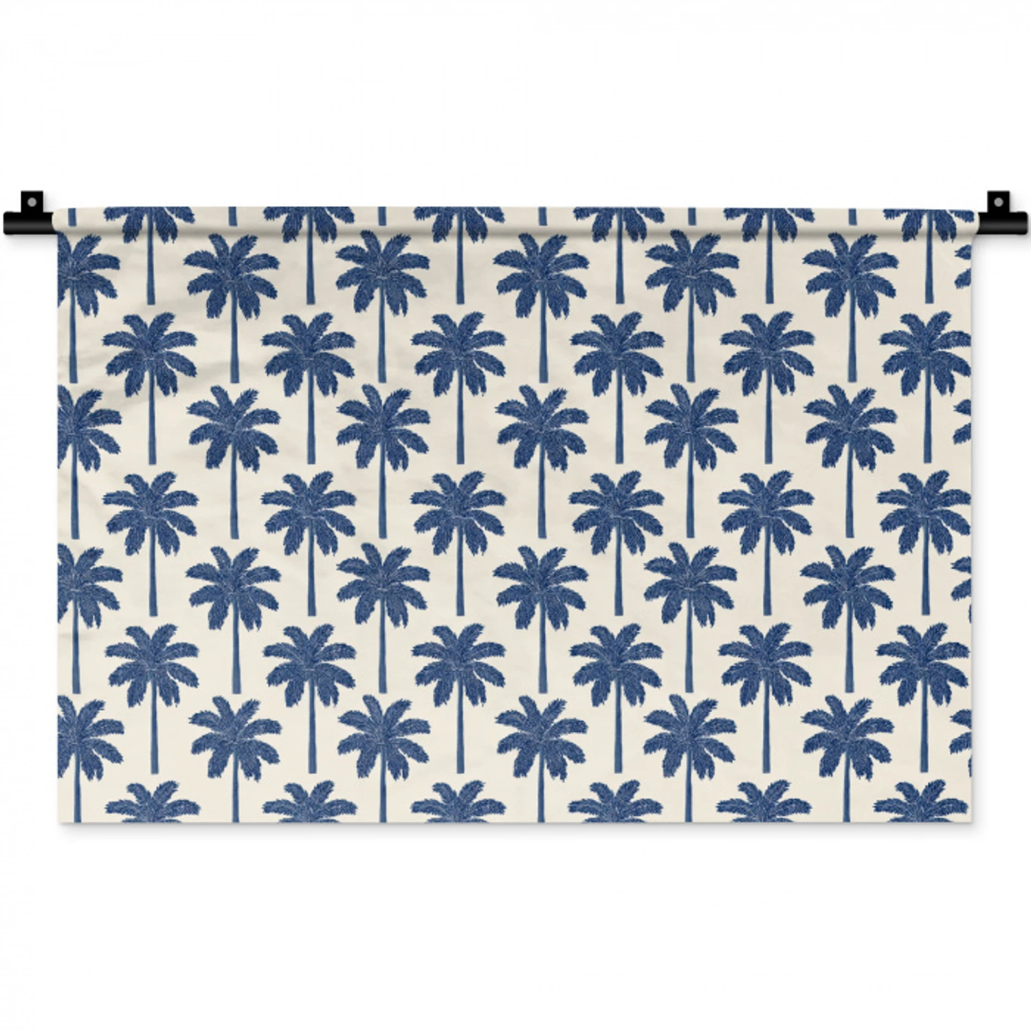 Symmetrisch - Palm - Blauw Wandkleed katoen klein 269 -zz3d