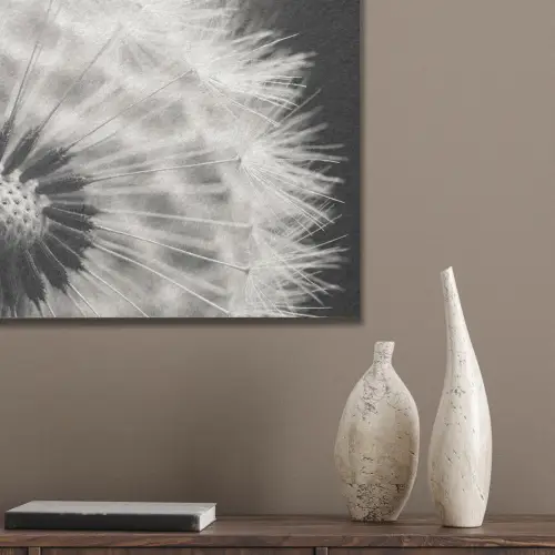Paardenbloem - Zwart - Wit PET vilt klein -sfeer6_closeup