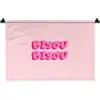 Bisou - Roze - Dikke letters Wandkleed katoen klein -zz3d