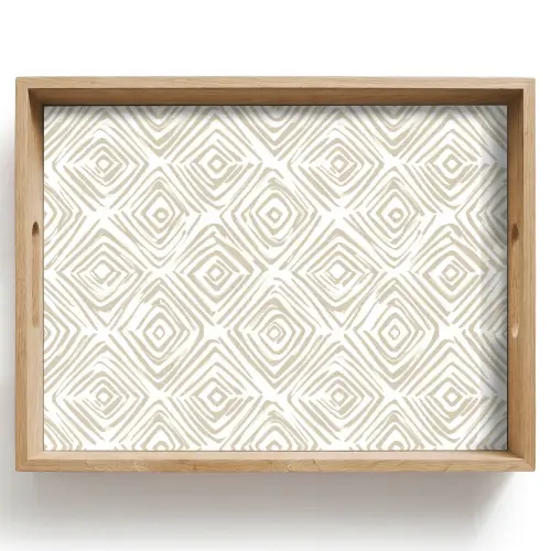 Abstract - Ruit - Beige Dienblad Rechthoek middel 911 -z3d_shopping