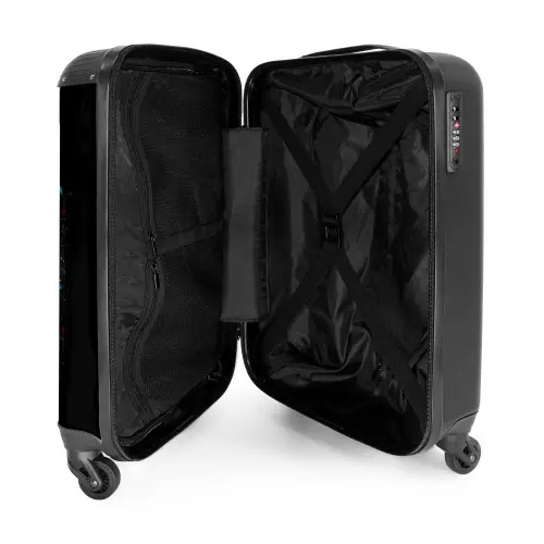 Oranje Basketbal te Midden van Verfspetters NBS - Handbagage koffer - Kinderen Unisex middel -binnenkant