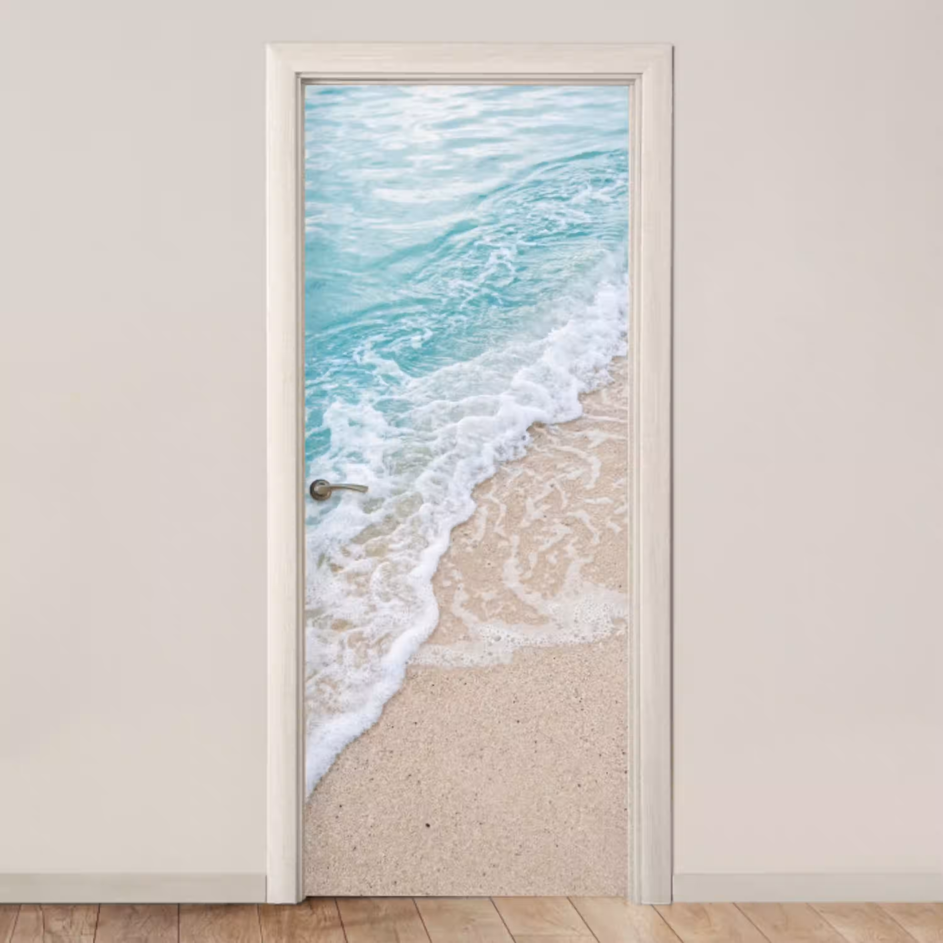 Strand - Zee - Golf - Natuur - Blauw deurposter klein -3d_beige